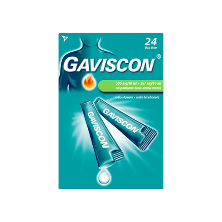 Gaviscon 24 buste da 10 ml 500 mg/10 ml + 267 mg/10 ml