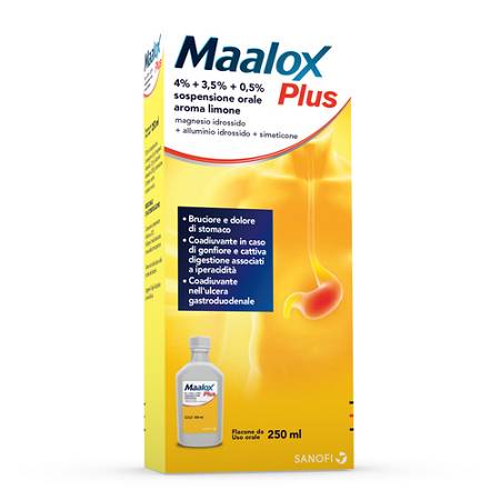 Maalox plus sospensione orale aroma limone 4+3,5+0,5%