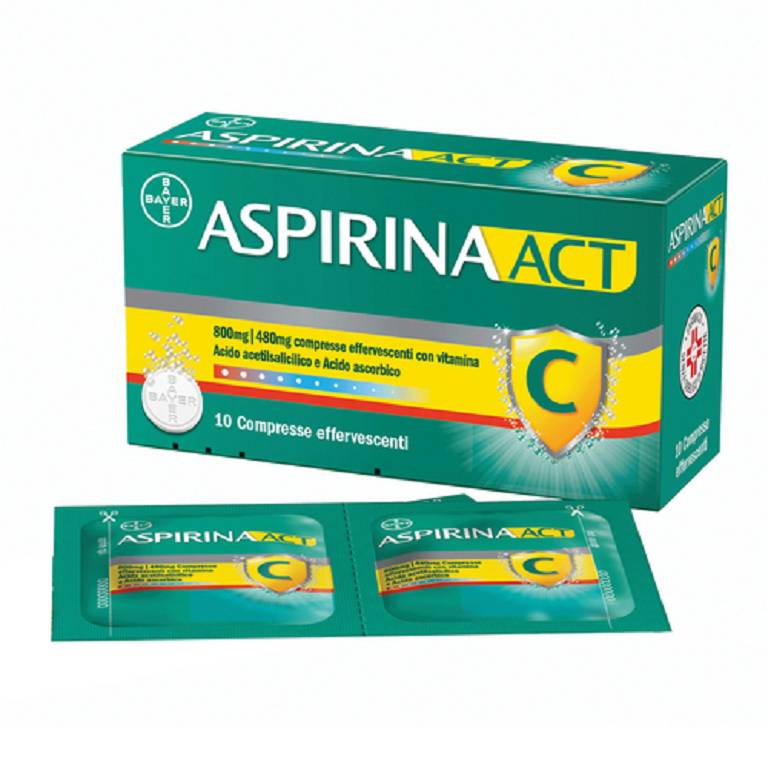 Aspirinaact 10 compresse effervescenti 800+480mg