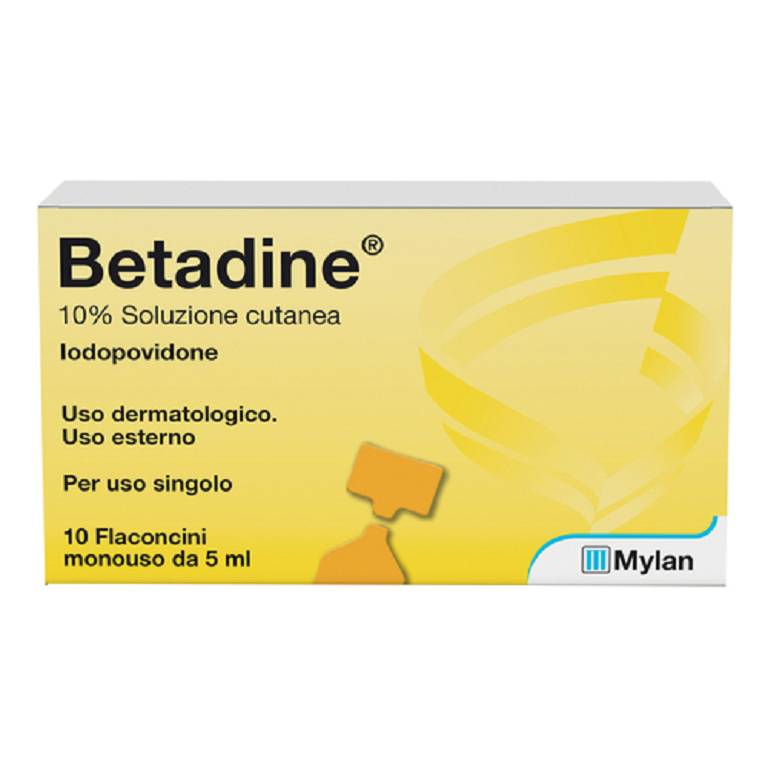 Betadine soluzione cutanea 10% 10 flaconcini monouso 5ml 