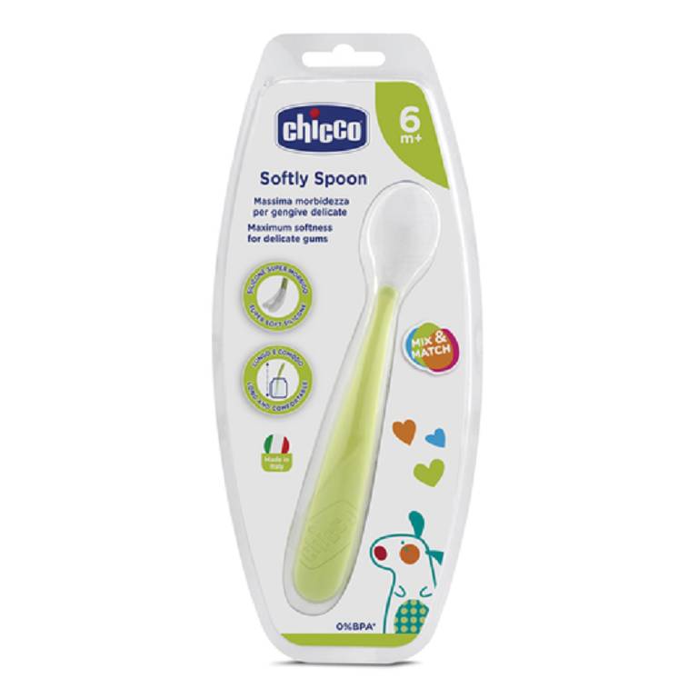 Chicco cucchiaio morbido silicone 6M+ verde