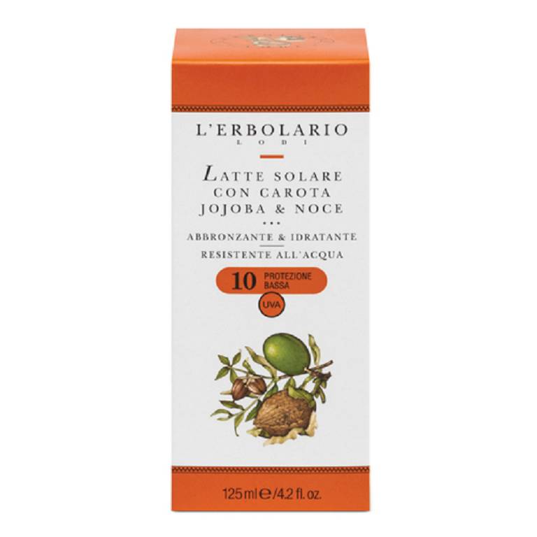 Latte Solare Carota Jojoba Nocciola Spf10 125Ml