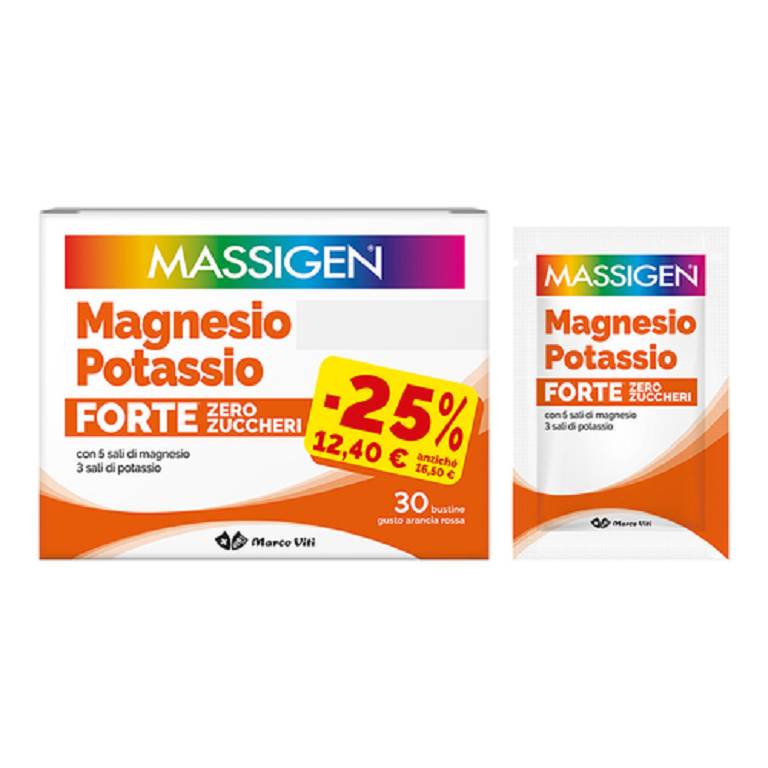 Massigen Magnesio Potassio Forte zero zuccheri 30 bustine 