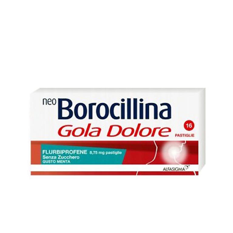 Neoborocillina gola dolore senza zucchero gusto menta 16 pastiglie