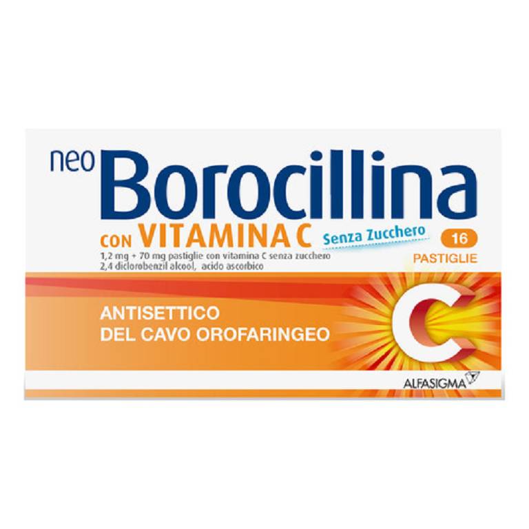 Neoborocillina vitamina C 16 pastiglie senza zucchero 