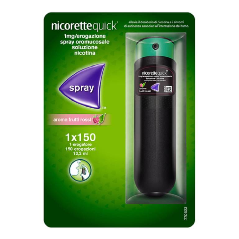 Nicorette quick spray 1 flacone 150 dosi frutti rossi