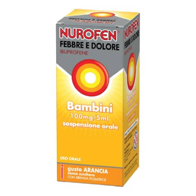 Nurofen febbre e dolore bambini 100mg/5ml arancia