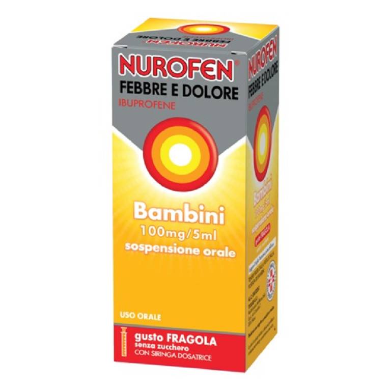 Nurofen febbre e dolore bambini 100mg/5ml fragola