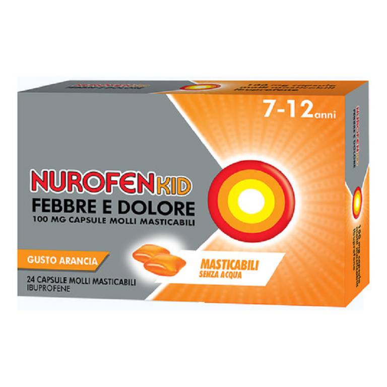 Nurofenkid febbre dolore 24 capsule 100mg