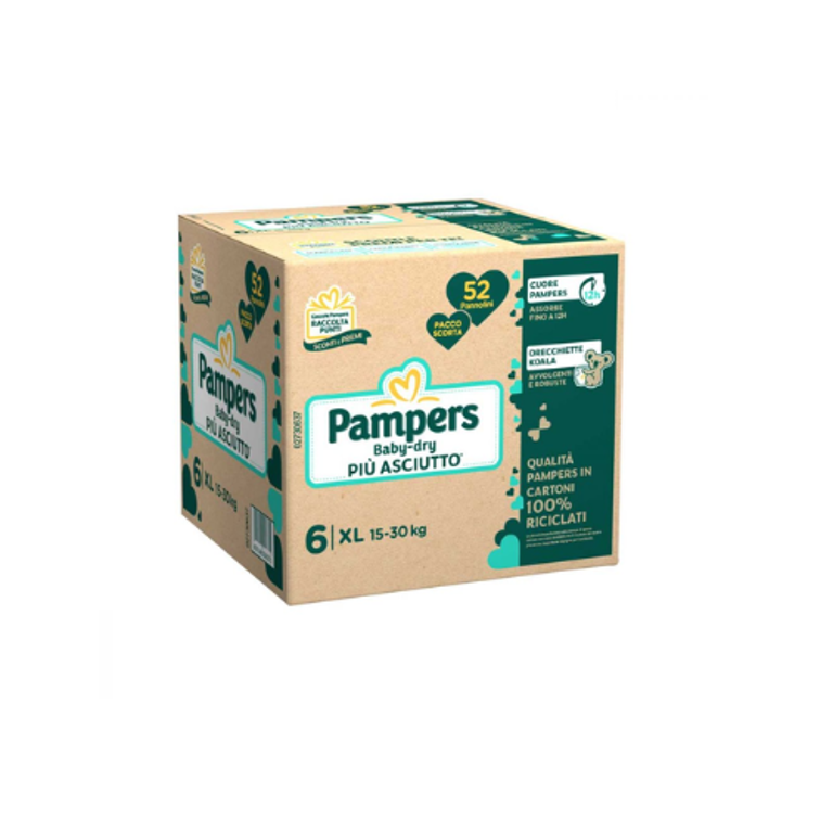 Pampers quadri baby dry xl 52 pezzi