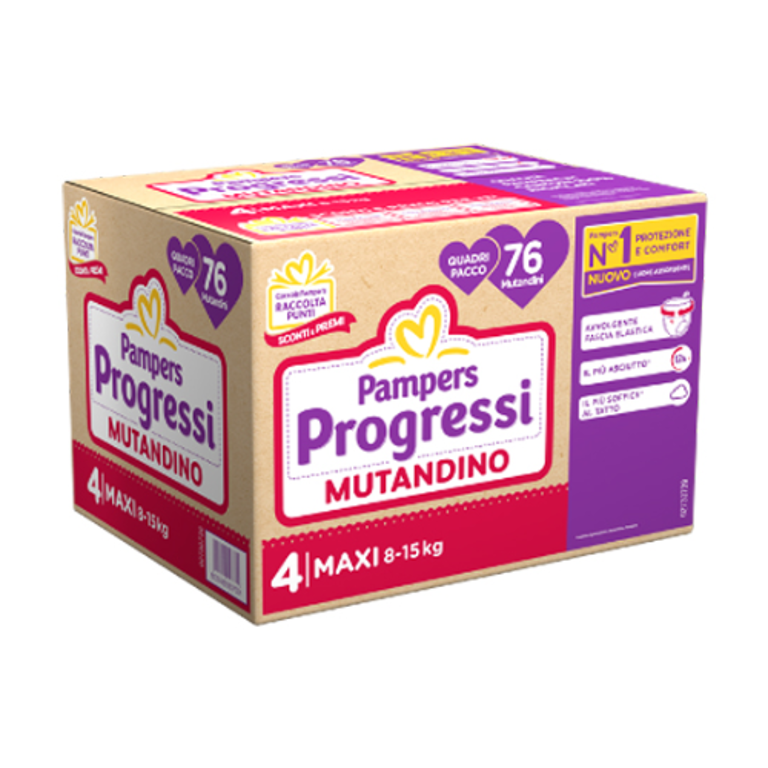Pampers progressi mutandino 4 maxi 76 pezzi