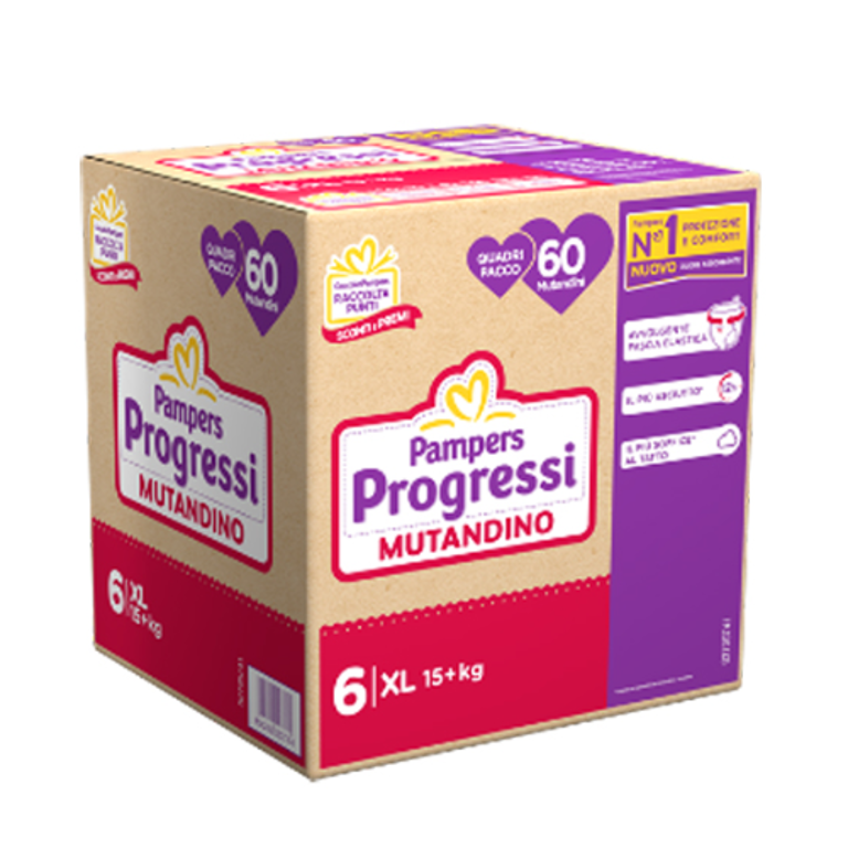 Pampers progressi mutandino 6 XL 60 pezzi 