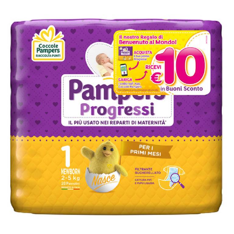 Pampers progressi sensitive newborn taglia 1 28 pezzi