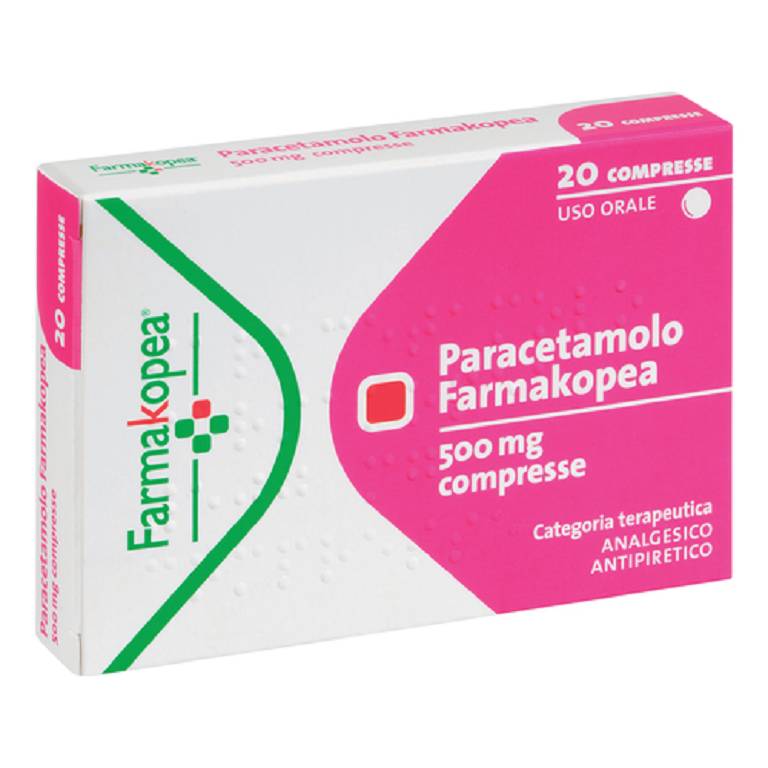 Paracetamolo farmakopea 20 compresse 500mg