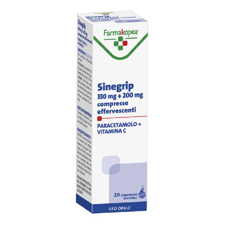 Sinegrip 20 compresse effervescenti 330mg+200mg