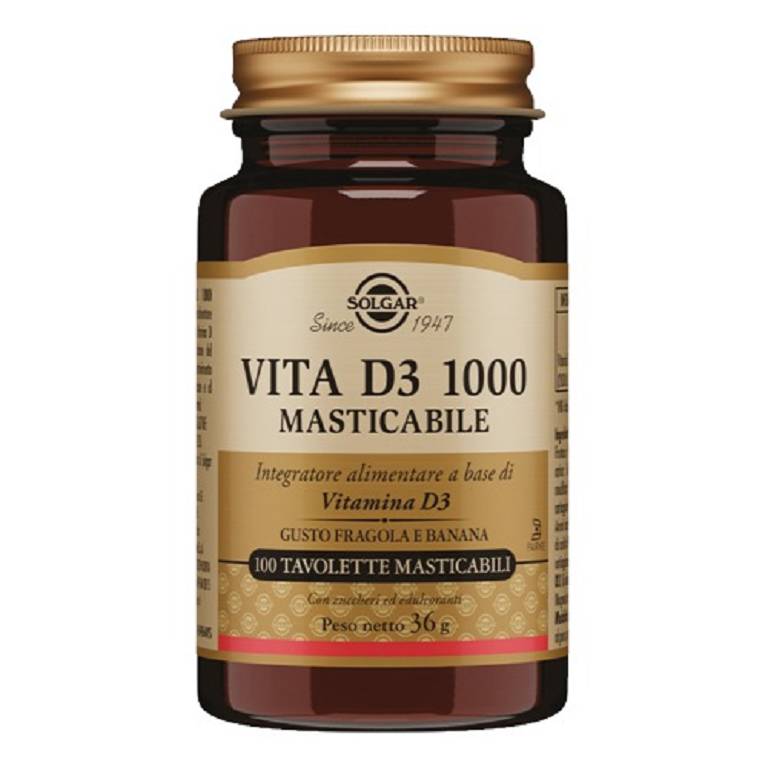 Solgar Vita D3 1000 masticabili 100 tavolette