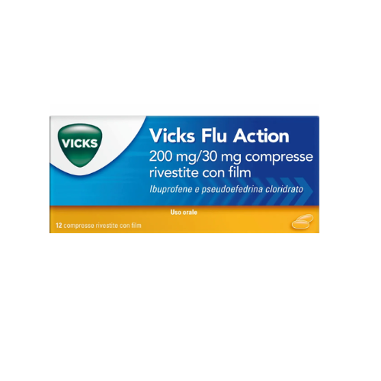Vicks flu action 12 compresse 200+30mg