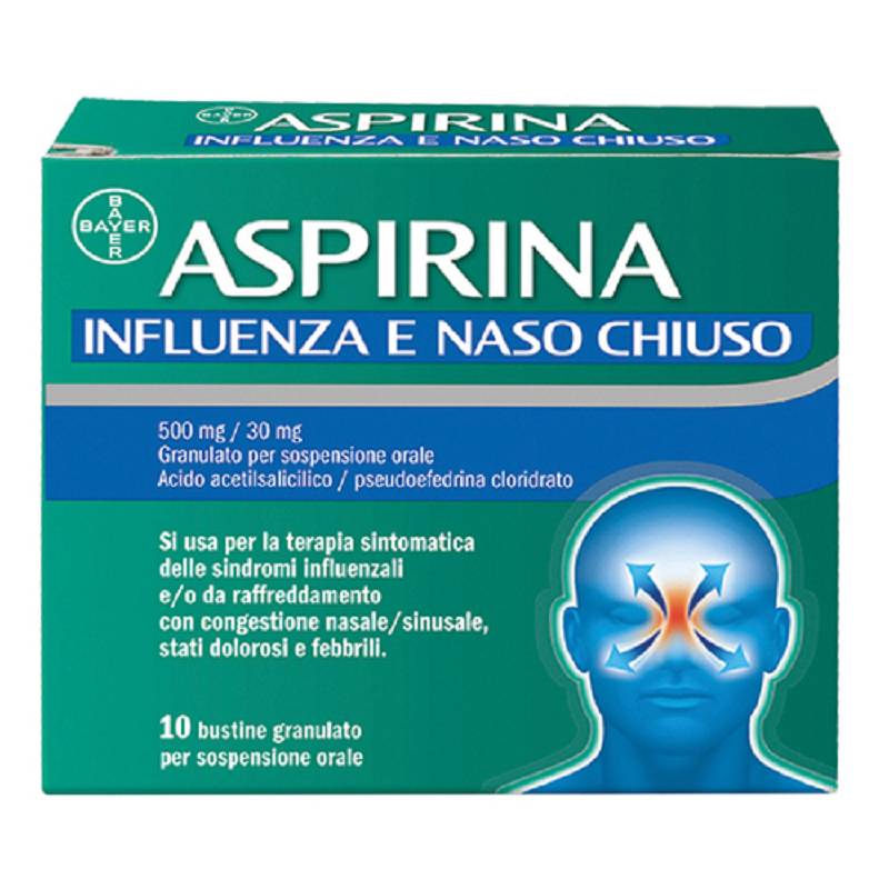 Aspirina influenza e naso chiuso 10 bustine