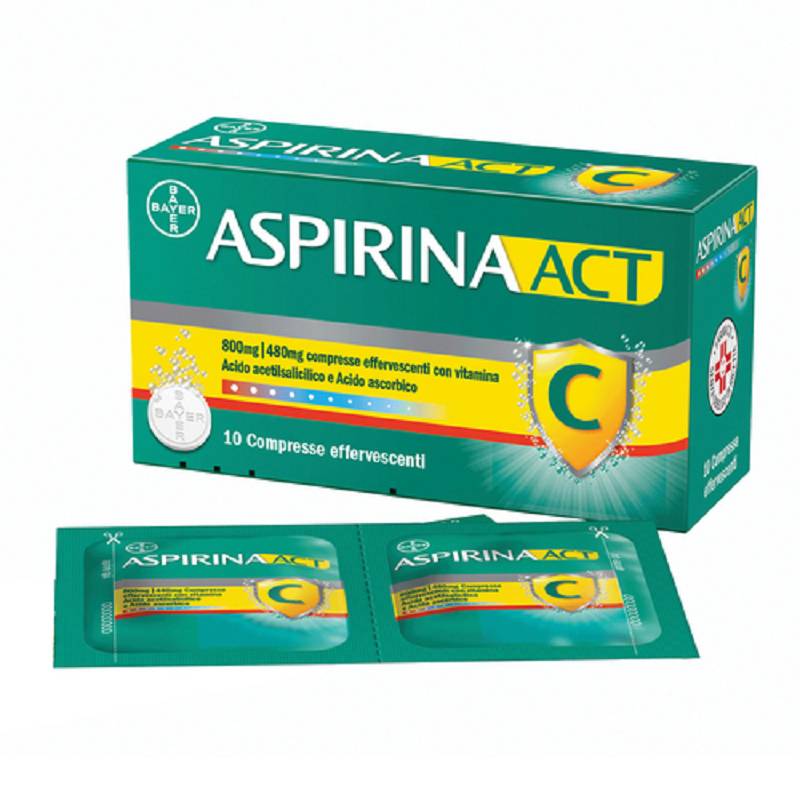 Aspirinaact 10 compresse effervescenti 800+480mg