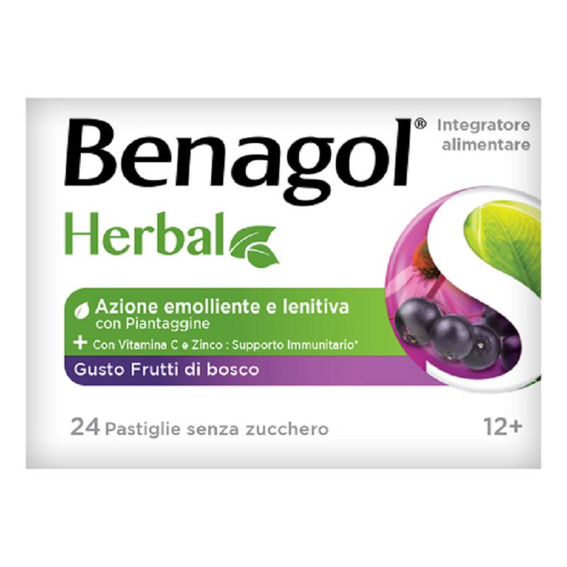 Benagol herbal frutti rossi 24 pastiglie