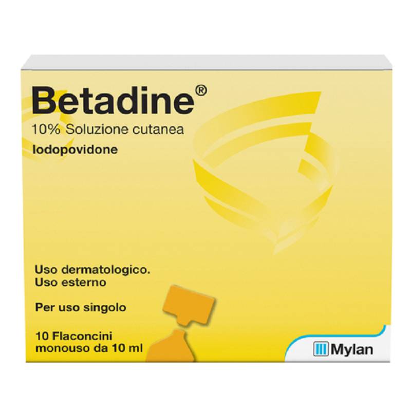 Betadine soluzione cutanea 10% 10 flaconcini monouso 10ml 