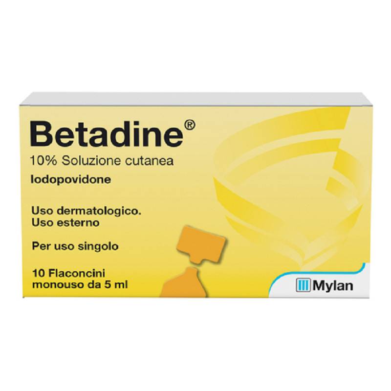 Betadine soluzione cutanea 10% 10 flaconcini monouso 5ml 