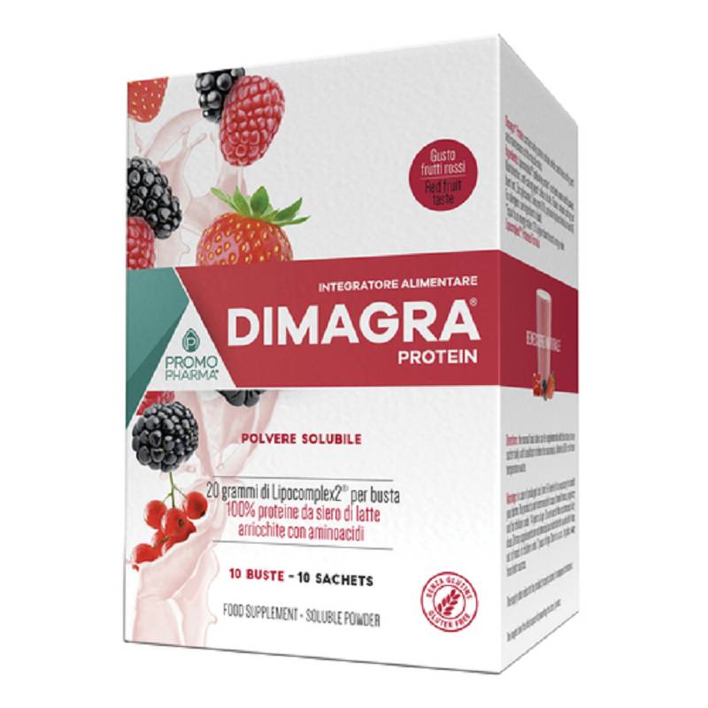Dimagra protein frutti rossi 10 bustine 