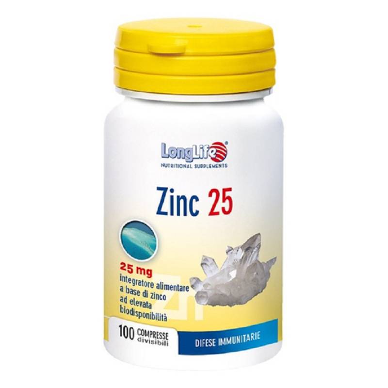 Longlife zinc 100 compresse 25mg