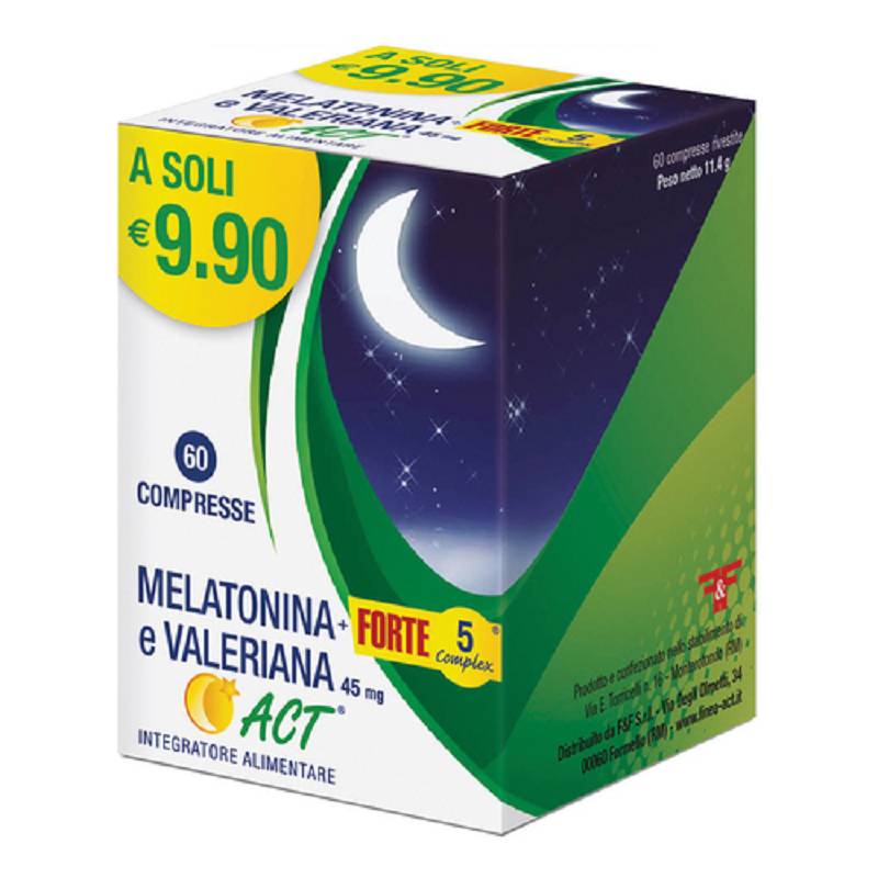 Melatonina 5 forte complex e Valeriana act 60 cpr