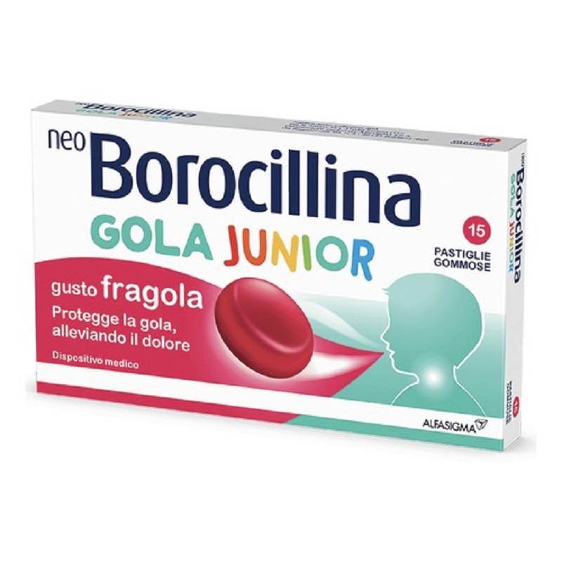 Neoborocillina gola junior fragola 15 pastiglie