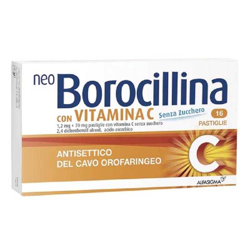Neoborocillina vitamina C 16 pastiglie senza zucchero 