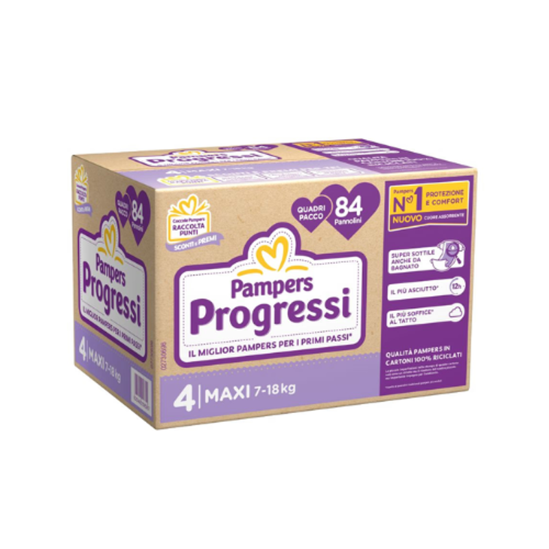 Pampers progressi 4 maxi 84 pezzi 
